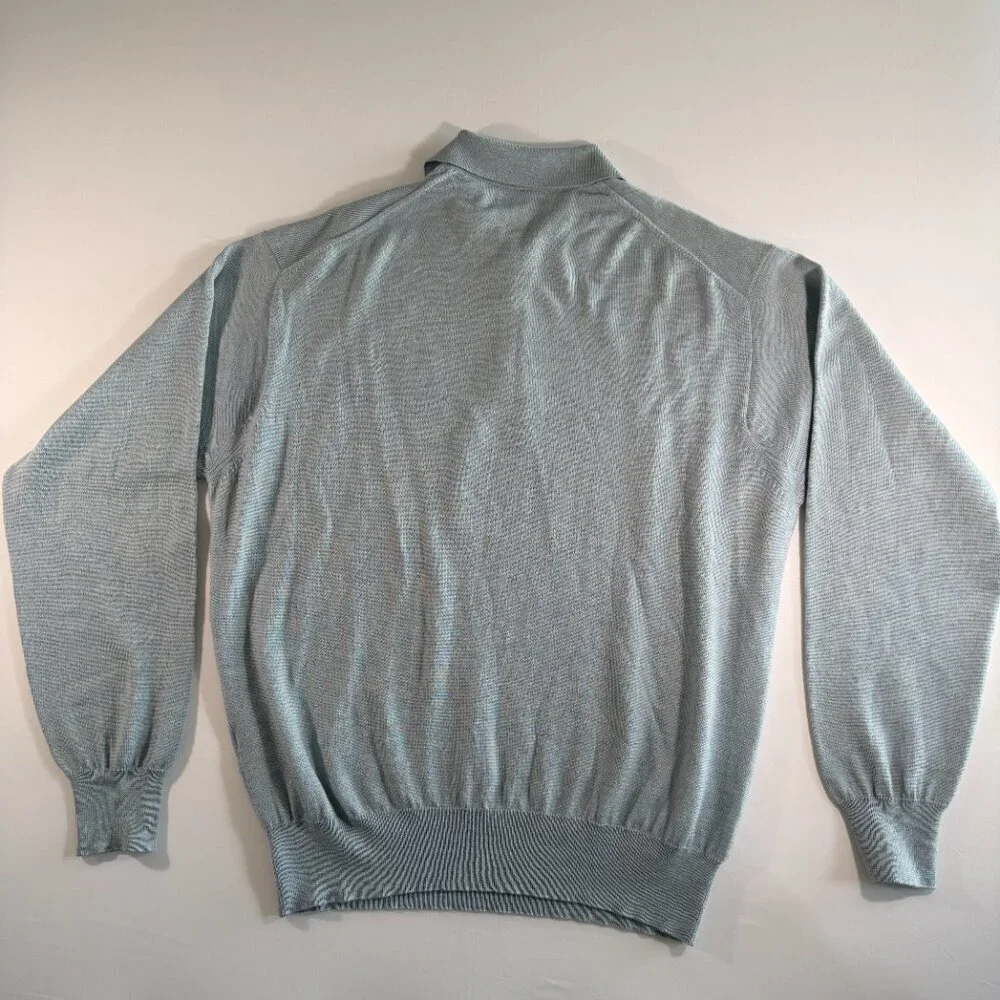 PETER MILLAR Cashmere Silk Merit Club Golf Resort Polo Pullover Sweater Blue XL